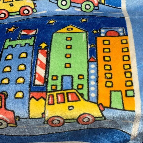 Colorful San Marcos 50x60" Blanket With City & Cars Design - Picture 7 of 8